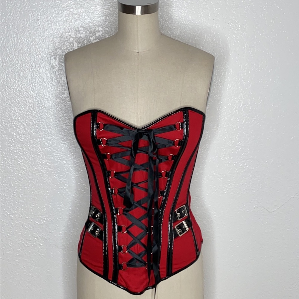 Vintage Fredericks goth heart shape red corset S